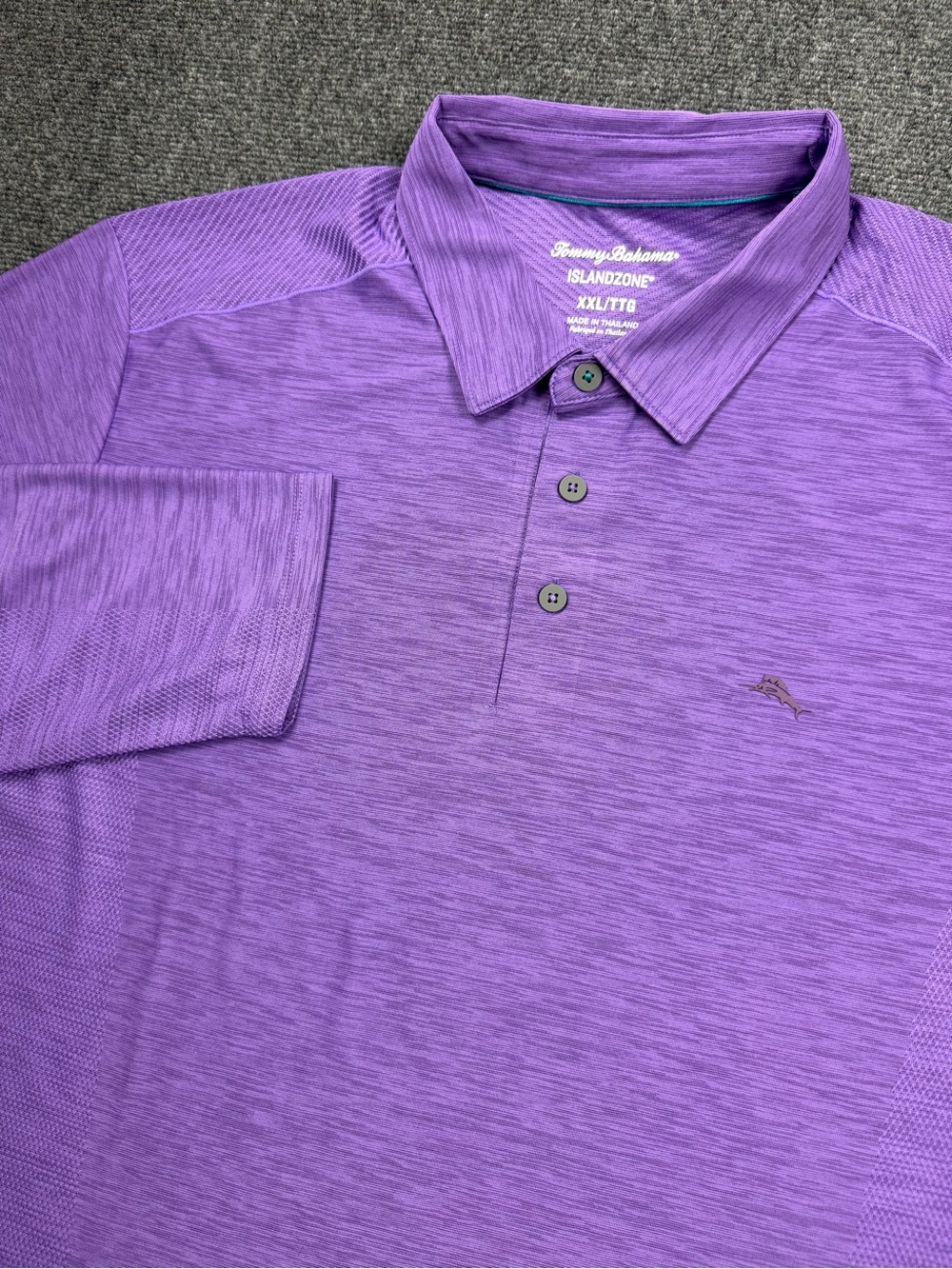 New Tommy Bahama IslandZone Polo XL Purple Long Sleeve Golf Shirt 2XL